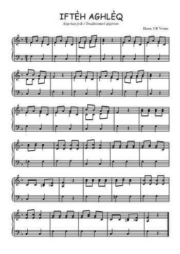 Téléchargez l'arrangement pour piano de la partition de Iftèh aghlèq en PDF